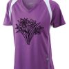  James & Nicholson Ladies' Running-T (paars/wit) Thumbnail