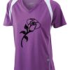  James & Nicholson Ladies' Running-T (paars/wit) Thumbnail