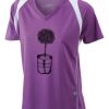  James & Nicholson Ladies' Running-T (paars/wit) Thumbnail