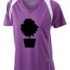  James & Nicholson Ladies' Running-T (paars/wit) Thumbnail