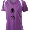  James & Nicholson Ladies' Running-T (paars/wit) Thumbnail