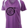  James & Nicholson Ladies' Running-T (paars/wit) Thumbnail