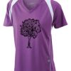  James & Nicholson Ladies' Running-T (paars/wit) Thumbnail