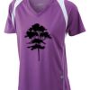 James & Nicholson Ladies' Running-T (paars/wit) Thumbnail