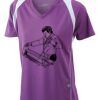  James & Nicholson Ladies' Running-T (paars/wit) Thumbnail
