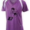  James & Nicholson Ladies' Running-T (paars/wit) Thumbnail