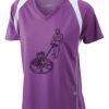  James & Nicholson Ladies' Running-T (paars/wit) Thumbnail