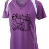  James & Nicholson Ladies' Running-T (paars/wit) Thumbnail