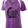  James & Nicholson Ladies' Running-T (paars/wit) Thumbnail