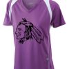  James & Nicholson Ladies' Running-T (paars/wit) Thumbnail