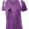  James & Nicholson Ladies' Running-T (paars/wit) Thumbnail