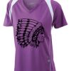  James & Nicholson Ladies' Running-T (paars/wit) Thumbnail