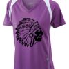  James & Nicholson Ladies' Running-T (paars/wit) Thumbnail