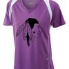  James & Nicholson Ladies' Running-T (paars/wit) Thumbnail