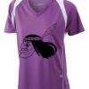  James & Nicholson Ladies' Running-T (paars/wit) Thumbnail