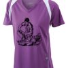  James & Nicholson Ladies' Running-T (paars/wit) Thumbnail