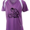  James & Nicholson Ladies' Running-T (paars/wit) Thumbnail