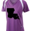  James & Nicholson Ladies' Running-T (paars/wit) Thumbnail