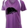  James & Nicholson Ladies' Running-T (paars/wit) Thumbnail