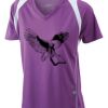  James & Nicholson Ladies' Running-T (paars/wit) Thumbnail