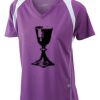  James & Nicholson Ladies' Running-T (paars/wit) Thumbnail