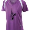  James & Nicholson Ladies' Running-T (paars/wit) Thumbnail