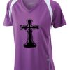  James & Nicholson Ladies' Running-T (paars/wit) Thumbnail