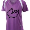  James & Nicholson Ladies' Running-T (paars/wit) Thumbnail