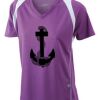 James & Nicholson Ladies' Running-T (paars/wit) Thumbnail