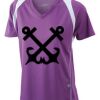  James & Nicholson Ladies' Running-T (paars/wit) Thumbnail