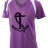  James & Nicholson Ladies' Running-T (paars/wit) Thumbnail