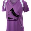  James & Nicholson Ladies' Running-T (paars/wit) Thumbnail