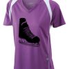  James & Nicholson Ladies' Running-T (paars/wit) Thumbnail