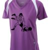  James & Nicholson Ladies' Running-T (paars/wit) Thumbnail