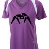  James & Nicholson Ladies' Running-T (paars/wit) Thumbnail