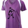  James & Nicholson Ladies' Running-T (paars/wit) Thumbnail