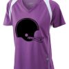  James & Nicholson Ladies' Running-T (paars/wit) Thumbnail