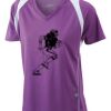  James & Nicholson Ladies' Running-T (paars/wit) Thumbnail