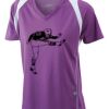  James & Nicholson Ladies' Running-T (paars/wit) Thumbnail