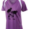  James & Nicholson Ladies' Running-T (paars/wit) Thumbnail