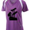  James & Nicholson Ladies' Running-T (paars/wit) Thumbnail