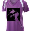  James & Nicholson Ladies' Running-T (paars/wit) Thumbnail