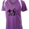  James & Nicholson Ladies' Running-T (paars/wit) Thumbnail