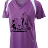  James & Nicholson Ladies' Running-T (paars/wit) Thumbnail