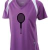 James & Nicholson Ladies' Running-T (paars/wit) Thumbnail