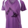  James & Nicholson Ladies' Running-T (paars/wit) Thumbnail
