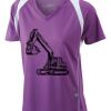  James & Nicholson Ladies' Running-T (paars/wit) Thumbnail