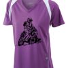  James & Nicholson Ladies' Running-T (paars/wit) Thumbnail