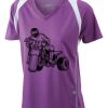  James & Nicholson Ladies' Running-T (paars/wit) Thumbnail