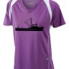  James & Nicholson Ladies' Running-T (paars/wit) Thumbnail